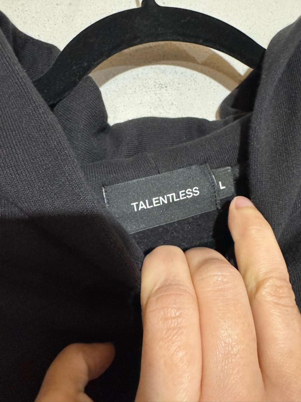 Talentless Black Thick Hoodie Men Size L‎ Streetwear Casual Comfy Skater Winter - Picture 3 of 3